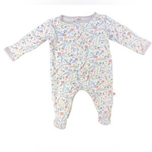 E=MC Baby Girl Cotton Floral Print Footie - 0-3M